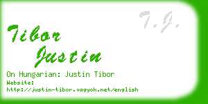 tibor justin business card